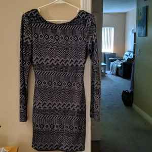 Navy Blue and Silver Bodycon Dress